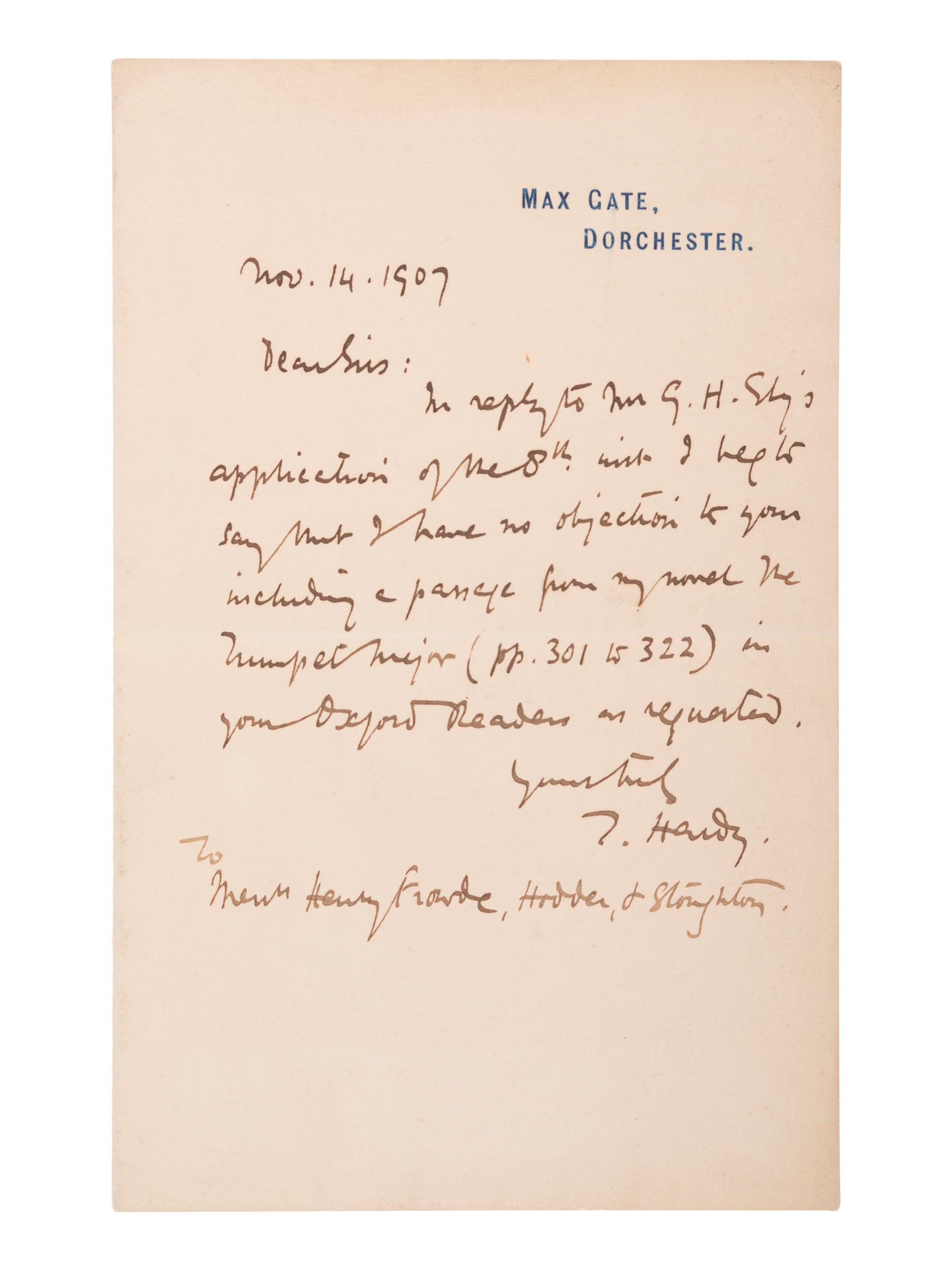 [AUTOGRAPHS]. Signatures of British notables, including REYNOLDS, HARDY, ELIOT, and DOYLE.