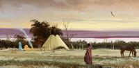 Camp at Sunset