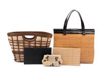 Five Designer Hand Bags: One Lambertson Truex, One Nancy Gonzalez, Two Lulu Guinness, One Valentino