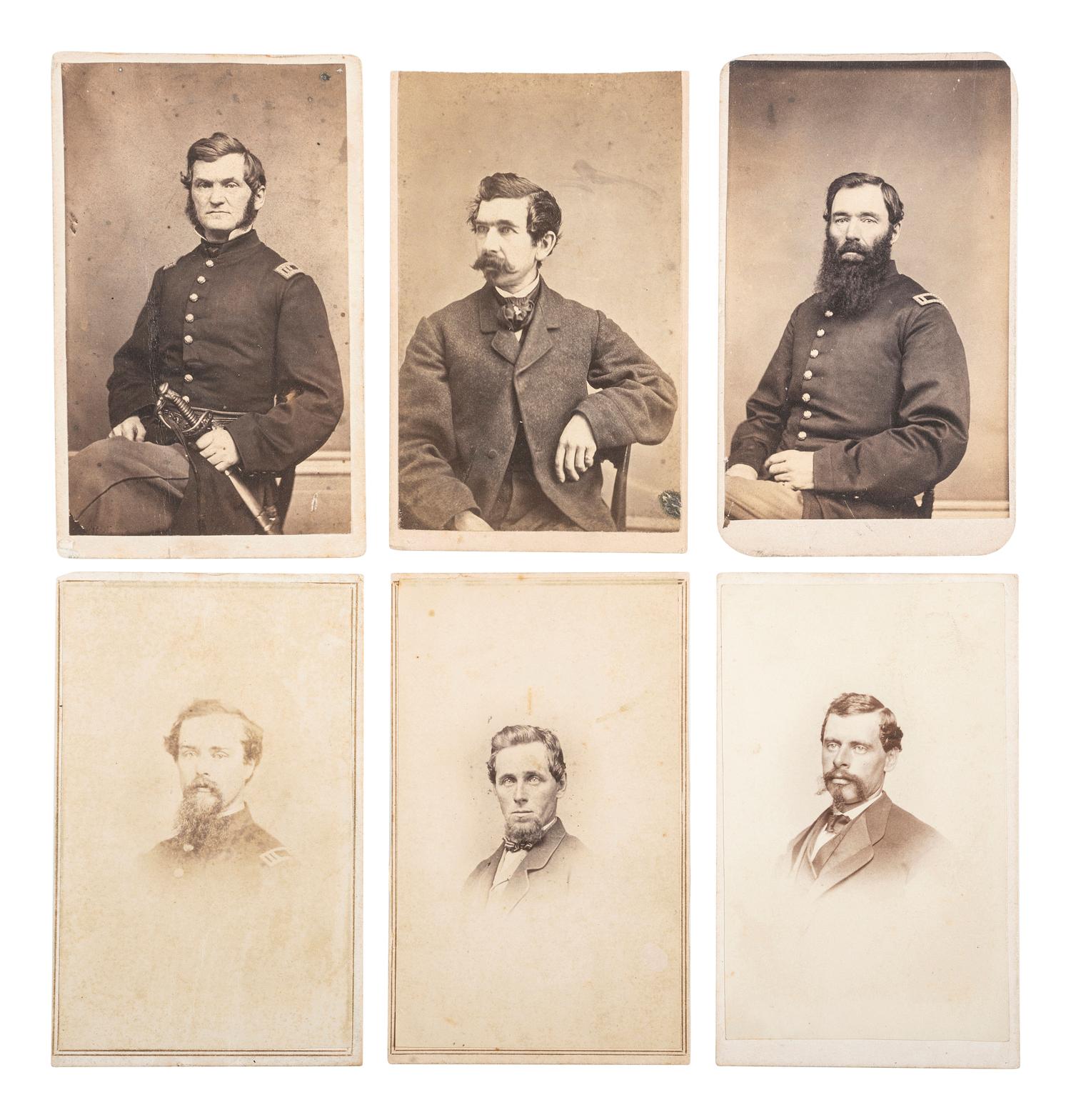 [CIVIL WAR] -- [EARLY PHOTOGRAPHY]. A group of CDVs featuring soldiers from the 2nd New York Mounted Rifles.