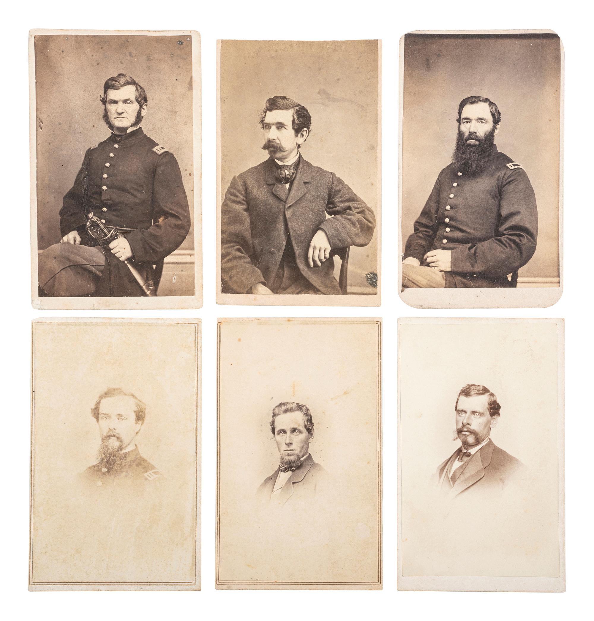 [CIVIL WAR] -- [EARLY PHOTOGRAPHY]. A group of CDVs featuring soldiers from the 2nd New York Mounted Rifles.
