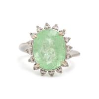 Tourmaline, Diamond, and White Gold Ring