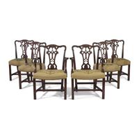 A Set of Six George III Style Mahogany Dining Chairs