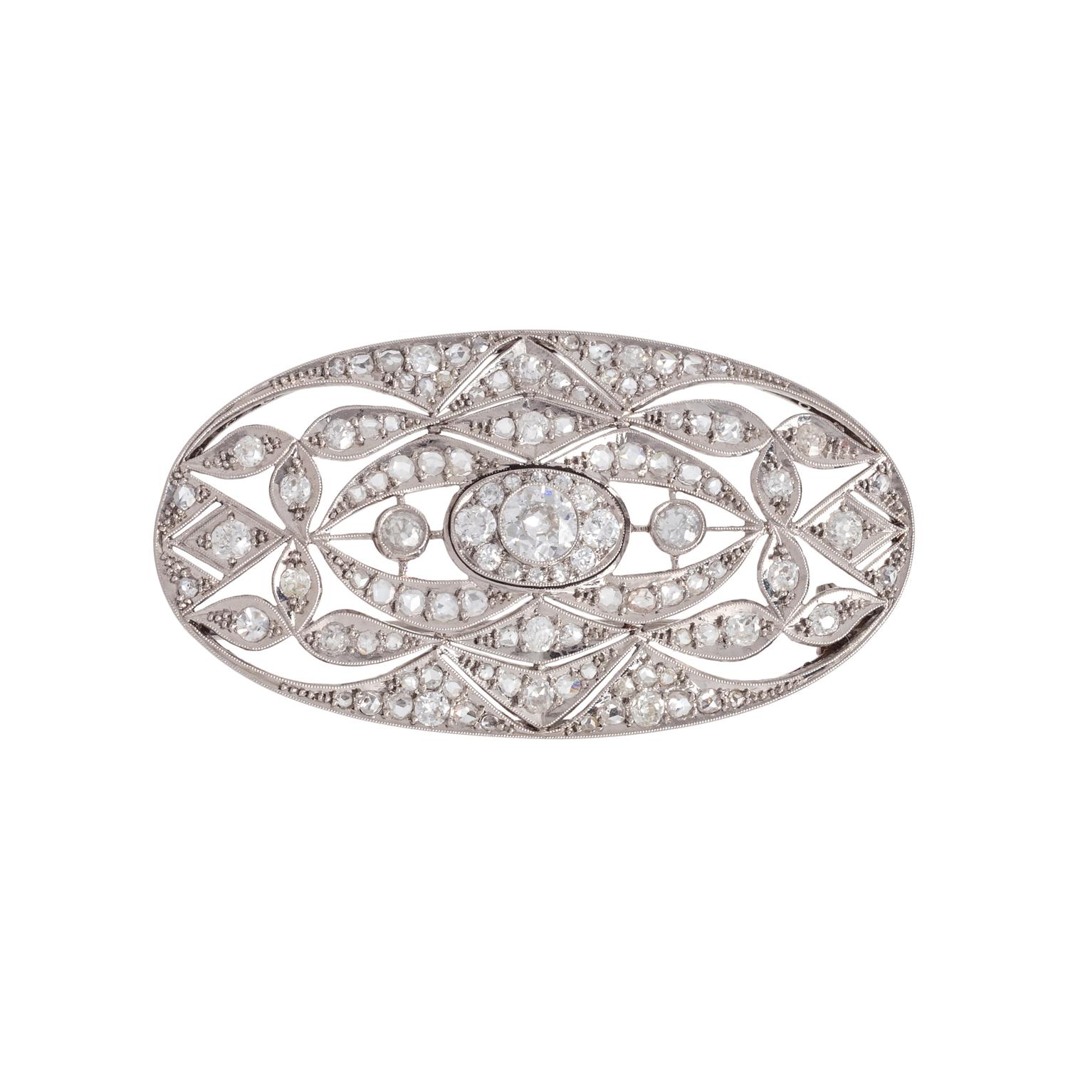 ART DECO, DIAMOND BROOCH