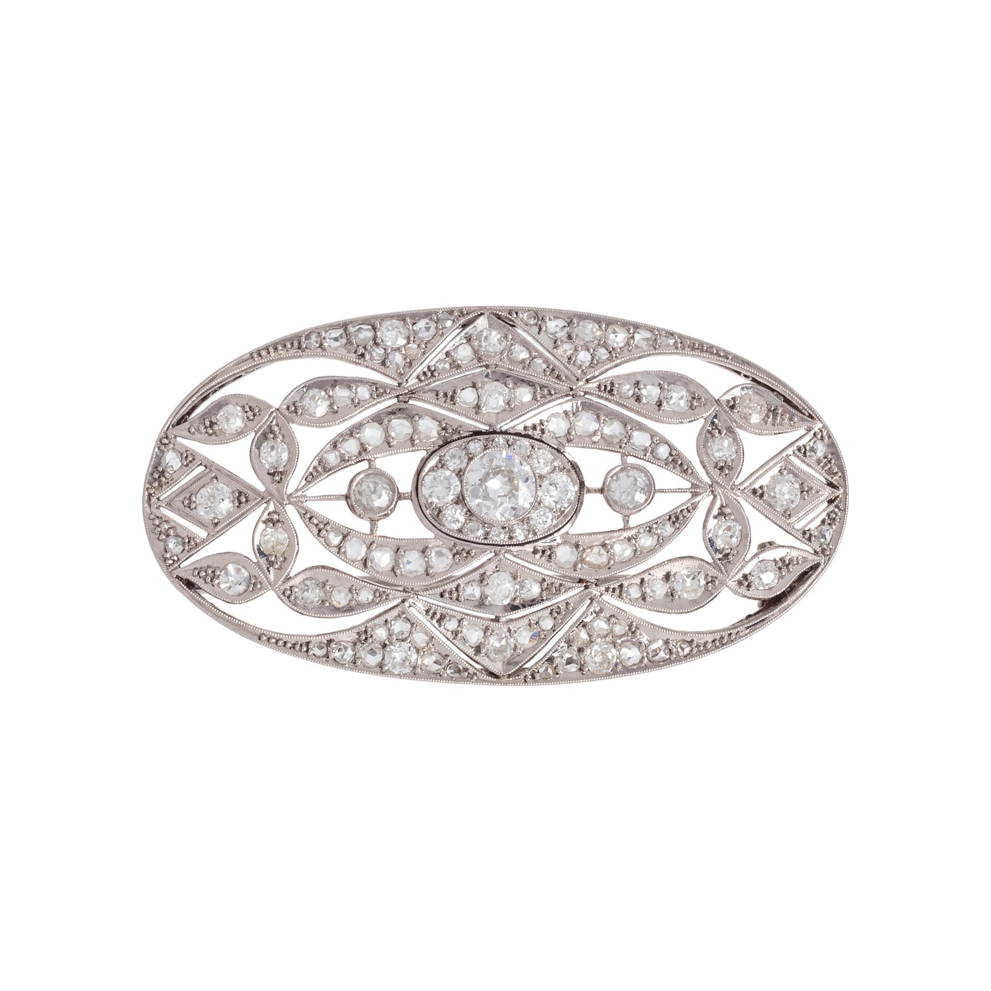 ART DECO, DIAMOND BROOCH