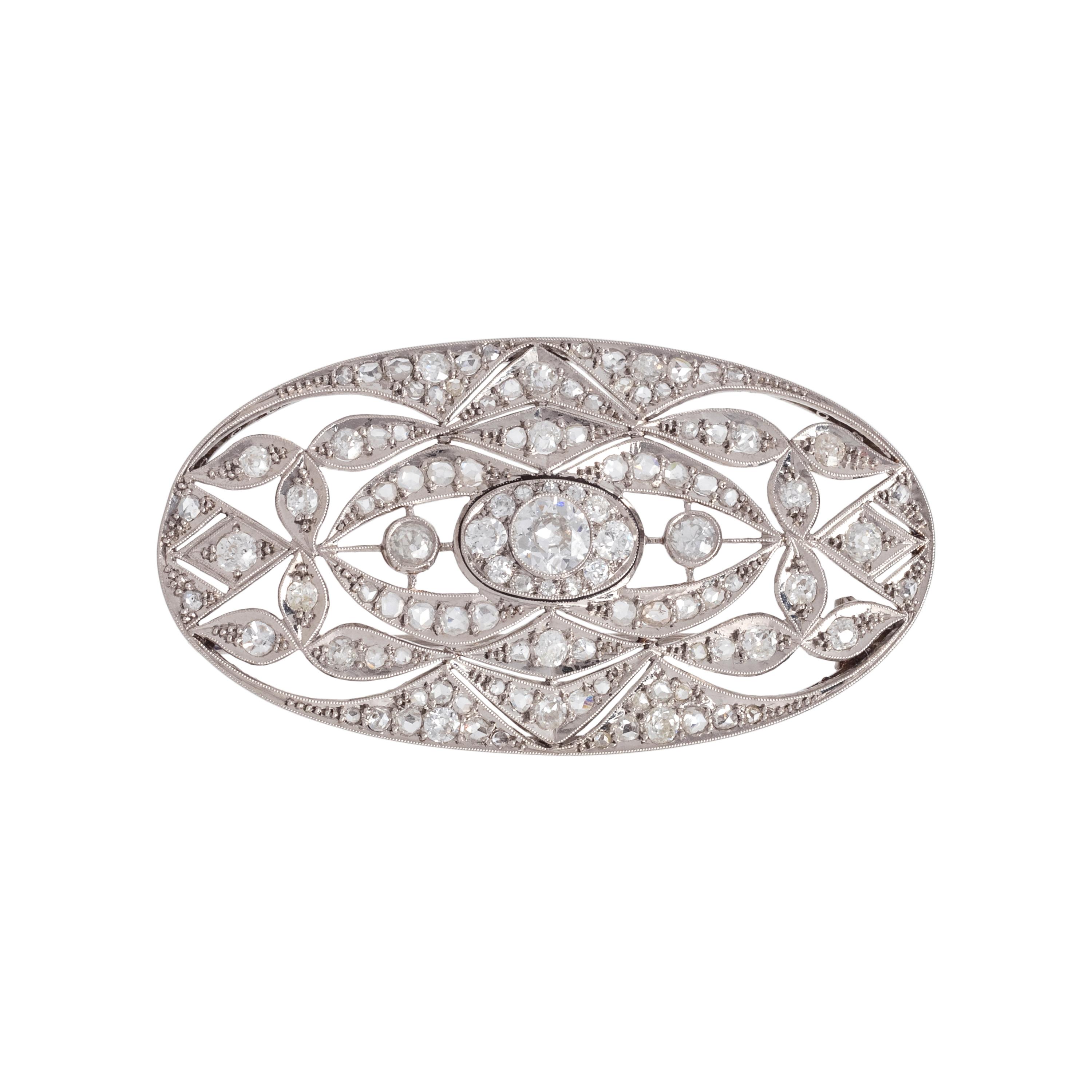 ART DECO, DIAMOND BROOCH