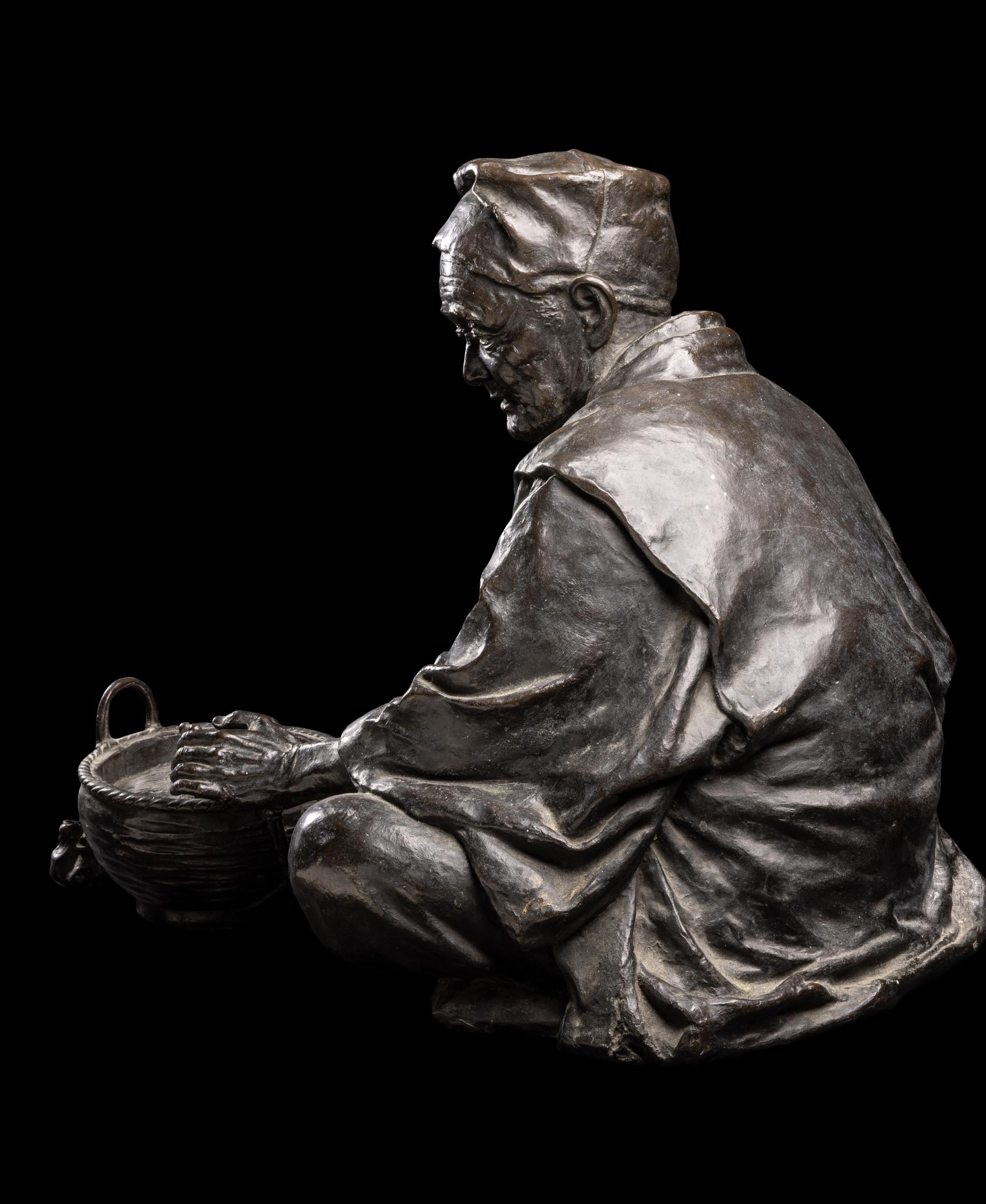 A Japanese Bronze Figure of an Elderly Man