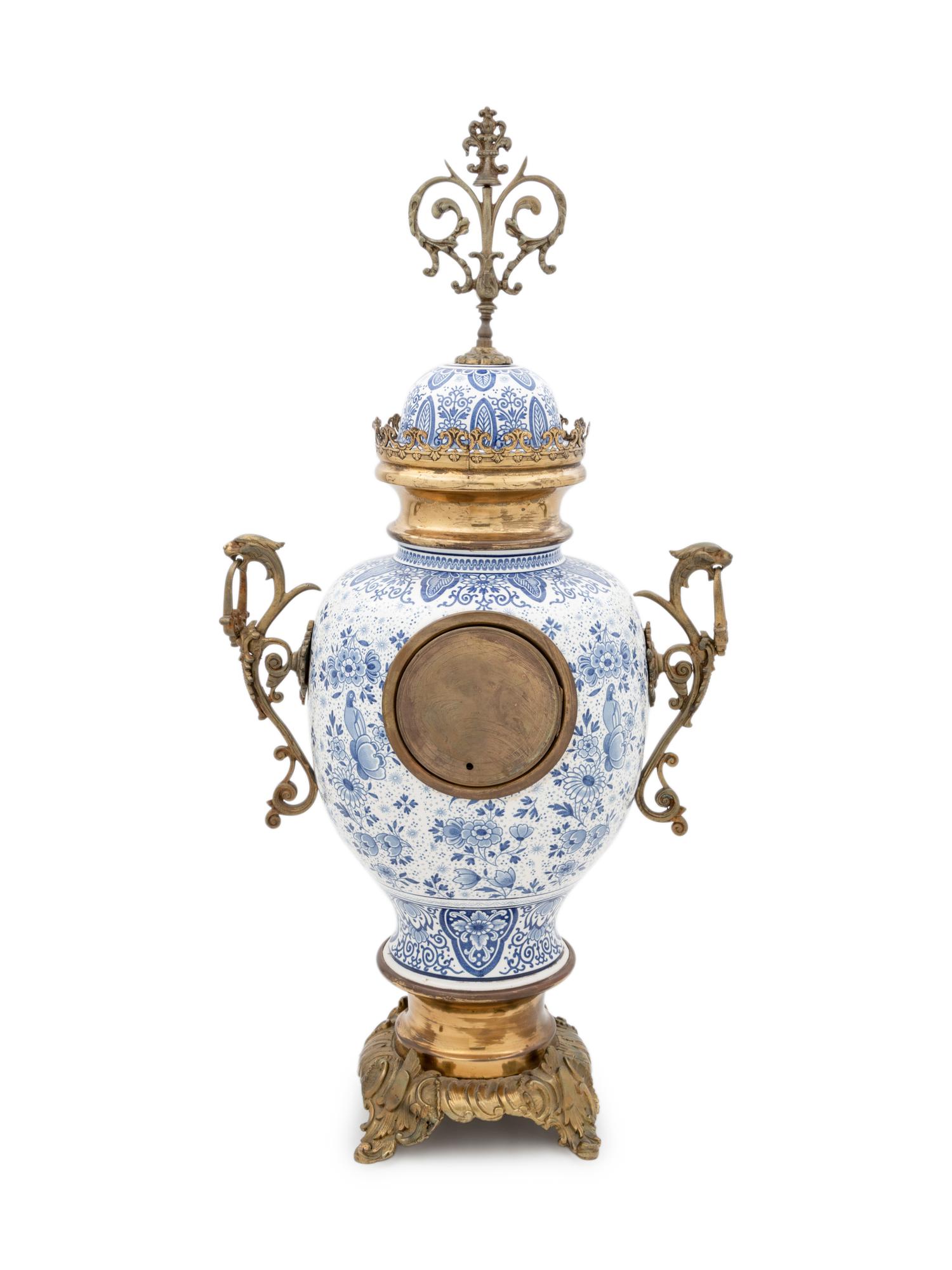 A Delft Pottery Jar Mounted as a Clock