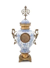 A Delft Pottery Jar Mounted as a Clock