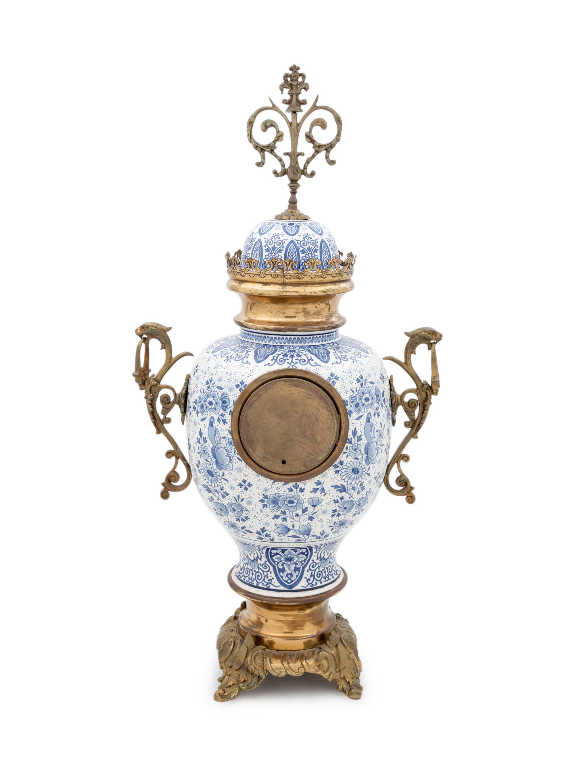 A Delft Pottery Jar Mounted as a Clock