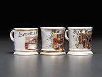 Three Porcelain Occupational Shaving Mugs