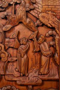 A Pair of Chinese Carved Softwood Panels