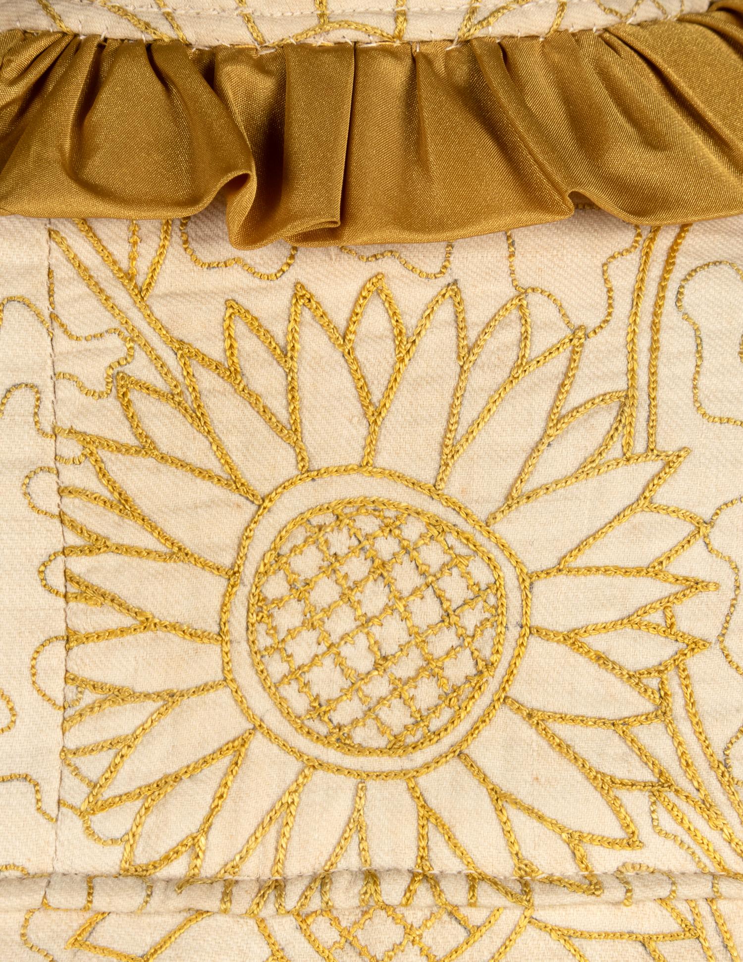 Embroidered White Cotton Wrapper, 1880