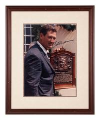 A Ted Williams Signed Autograph Large Format Hall of Fame Induction Photograph (Beckett Authentication Services Letter BAS Certified),