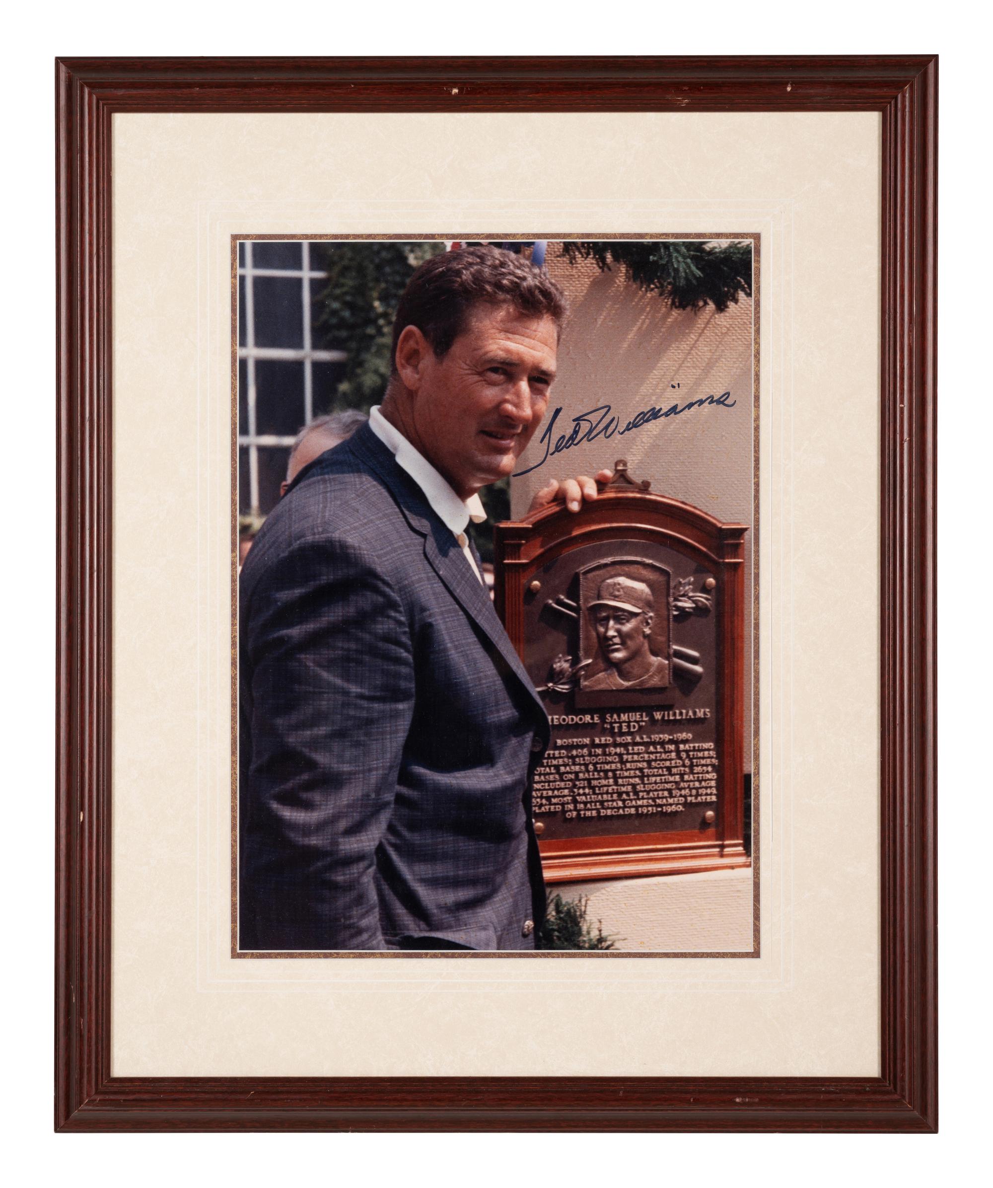 A Ted Williams Signed Autograph Large Format Hall of Fame Induction Photograph (Beckett Authentication Services Letter BAS Certified),
