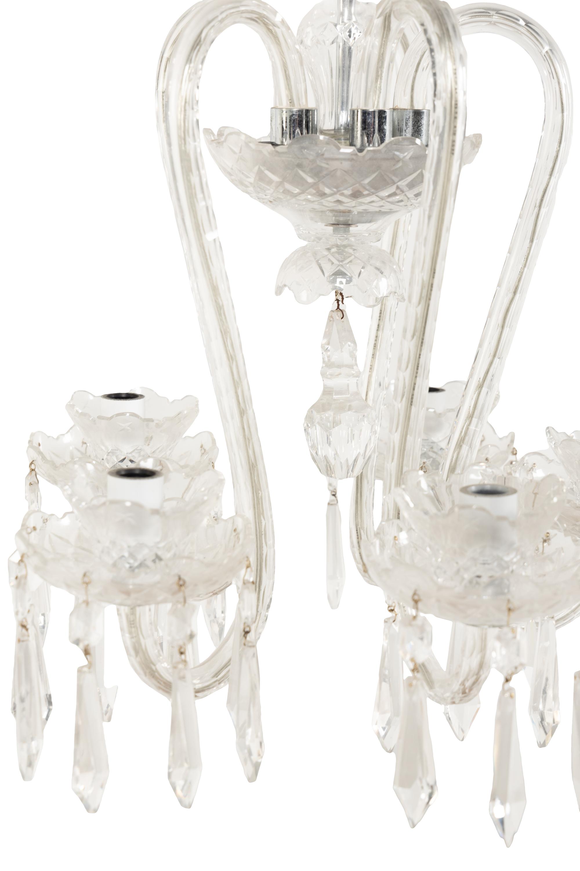 A Waterford Cut Glass Five-Light Chandelier
