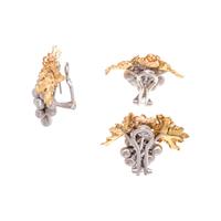 BUCCELLATI, COLLECTION OF TRICOLOR GOLD EARCLIPS