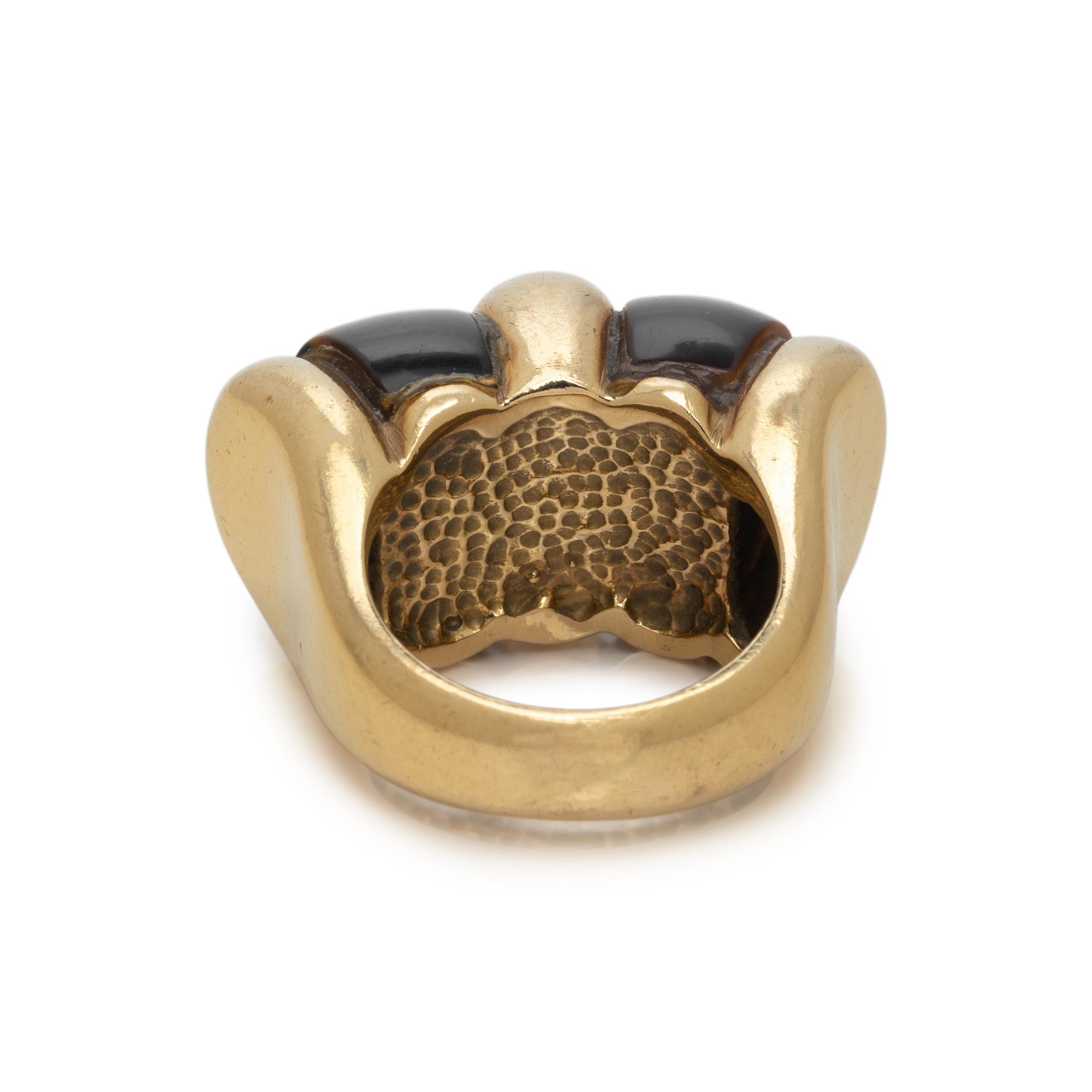 YELLOW GOLD AND TIGER'S EYE RING