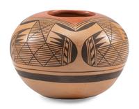 Pottery Bowl, with Eagle Wing Pattern
