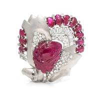 A Platinum, Ruby and Diamond Dress Clip, 26.40 dwts.