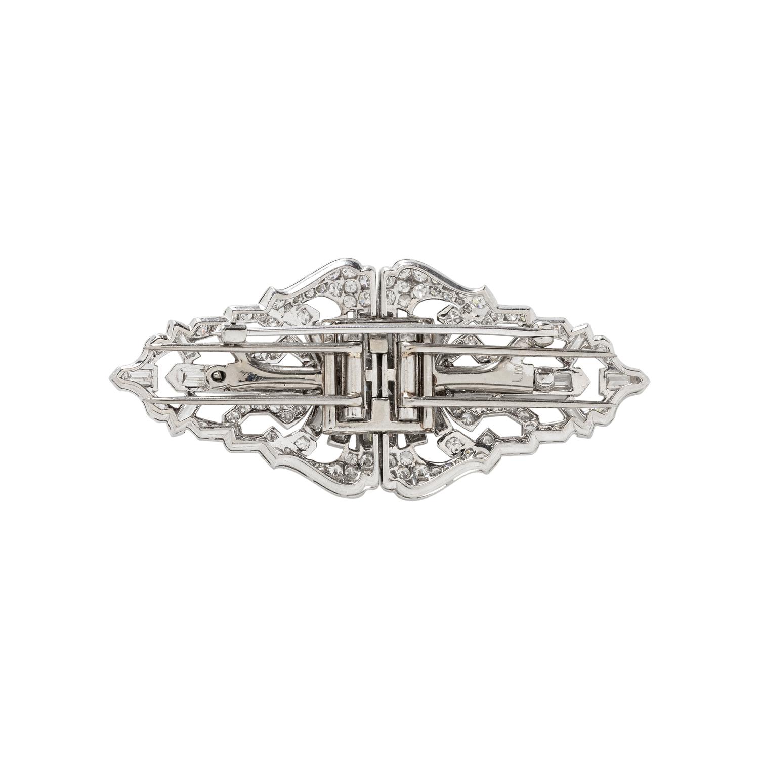 J.E. CALDWELL & CO., PLATINUM AND DIAMOND CONVERTIBLE DRESS CLIPS