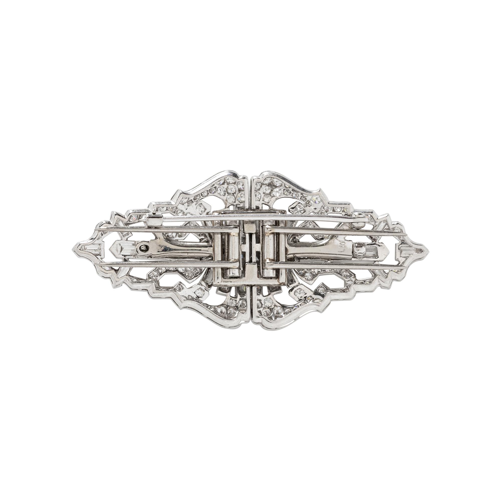 J.E. CALDWELL & CO., PLATINUM AND DIAMOND CONVERTIBLE DRESS CLIPS
