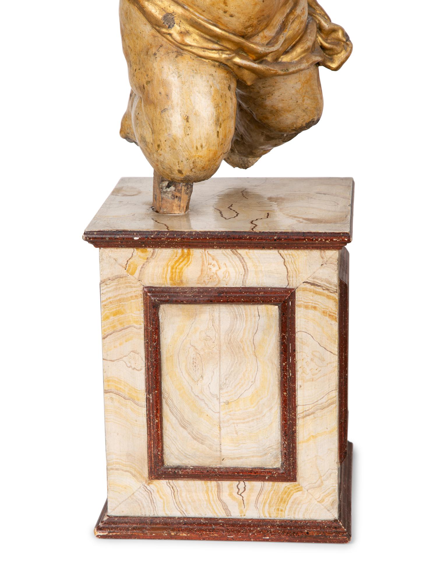 A Pair of Italian Carved and Parcel Gilt Cherubs — 19TH CENTURY