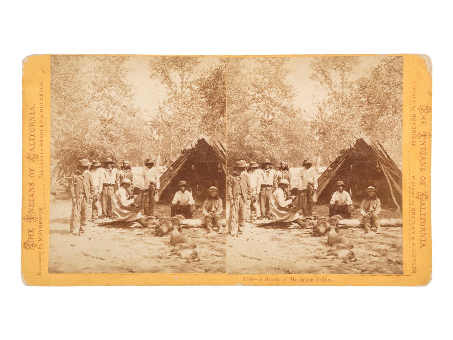 [NATIVE AMERICANS]. MUYBRIDGE, Eadweard (1830-1904), photographer. Albert Bierstadt's Studio . San Francisco, CA: Bradley & Rulofson, ca 1870s..