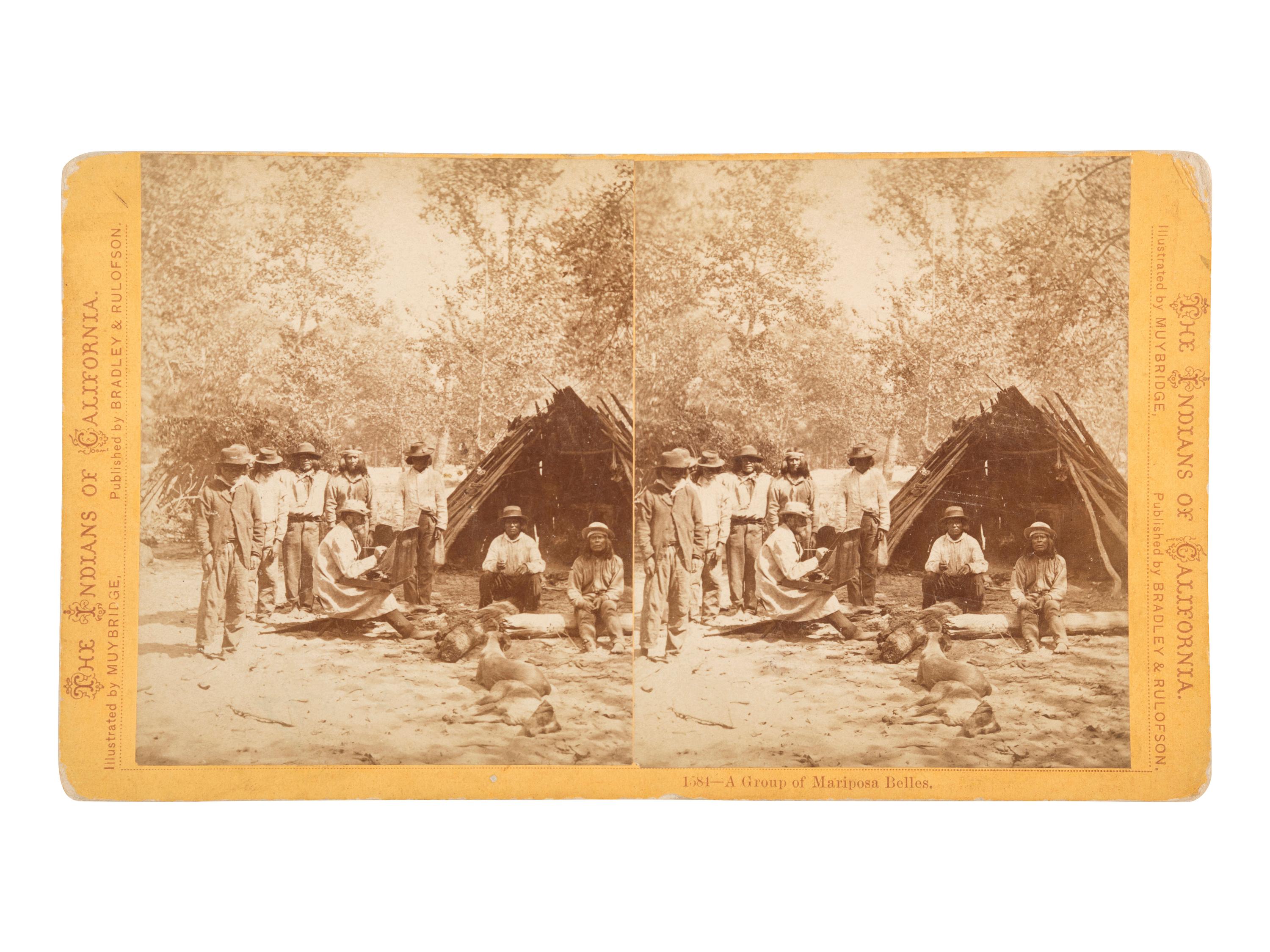 [NATIVE AMERICANS]. MUYBRIDGE, Eadweard (1830-1904), photographer. Albert Bierstadt's Studio . San Francisco, CA: Bradley & Rulofson, ca 1870s..