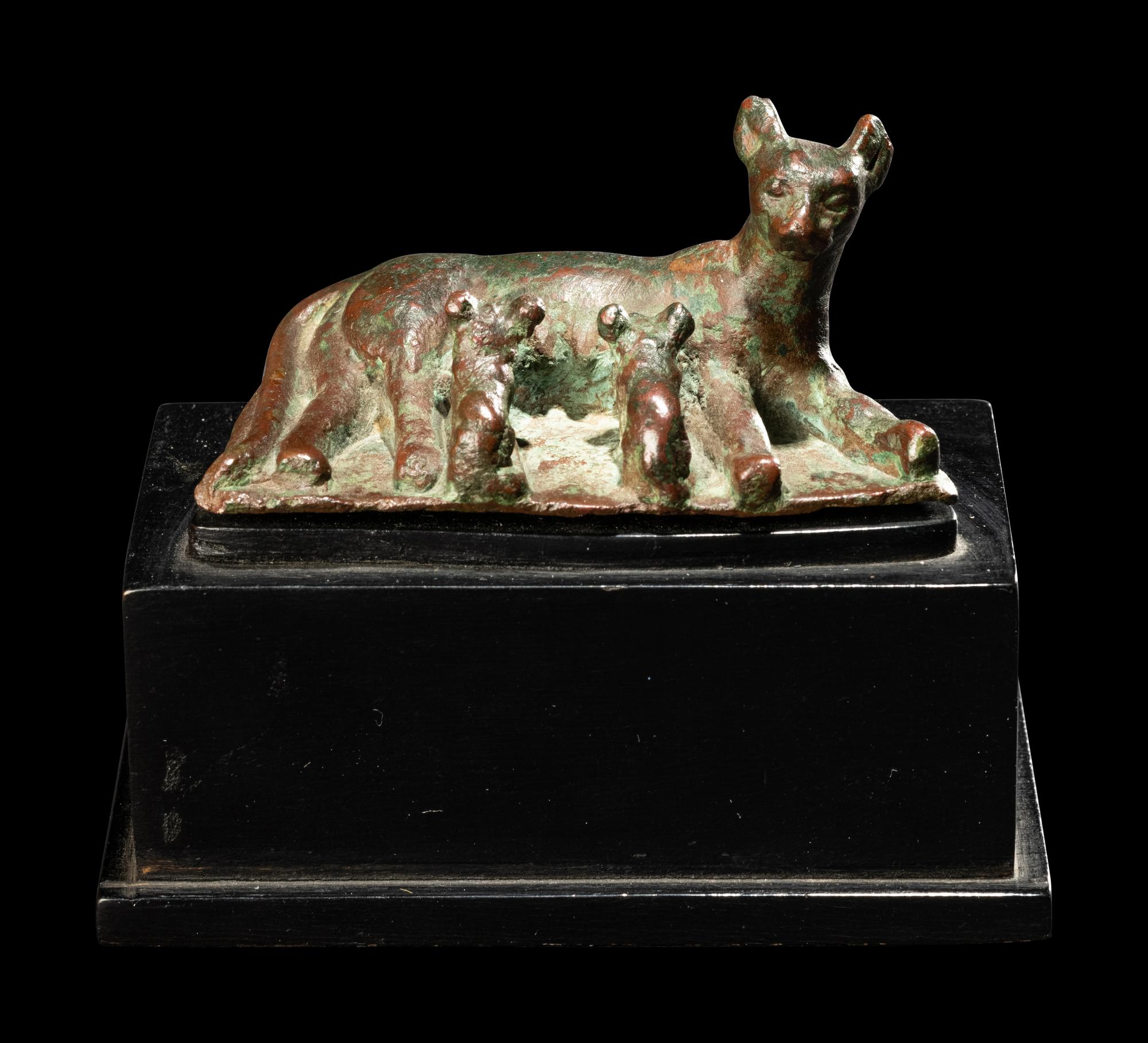 An Egyptian Bronze Cat with Kittens
