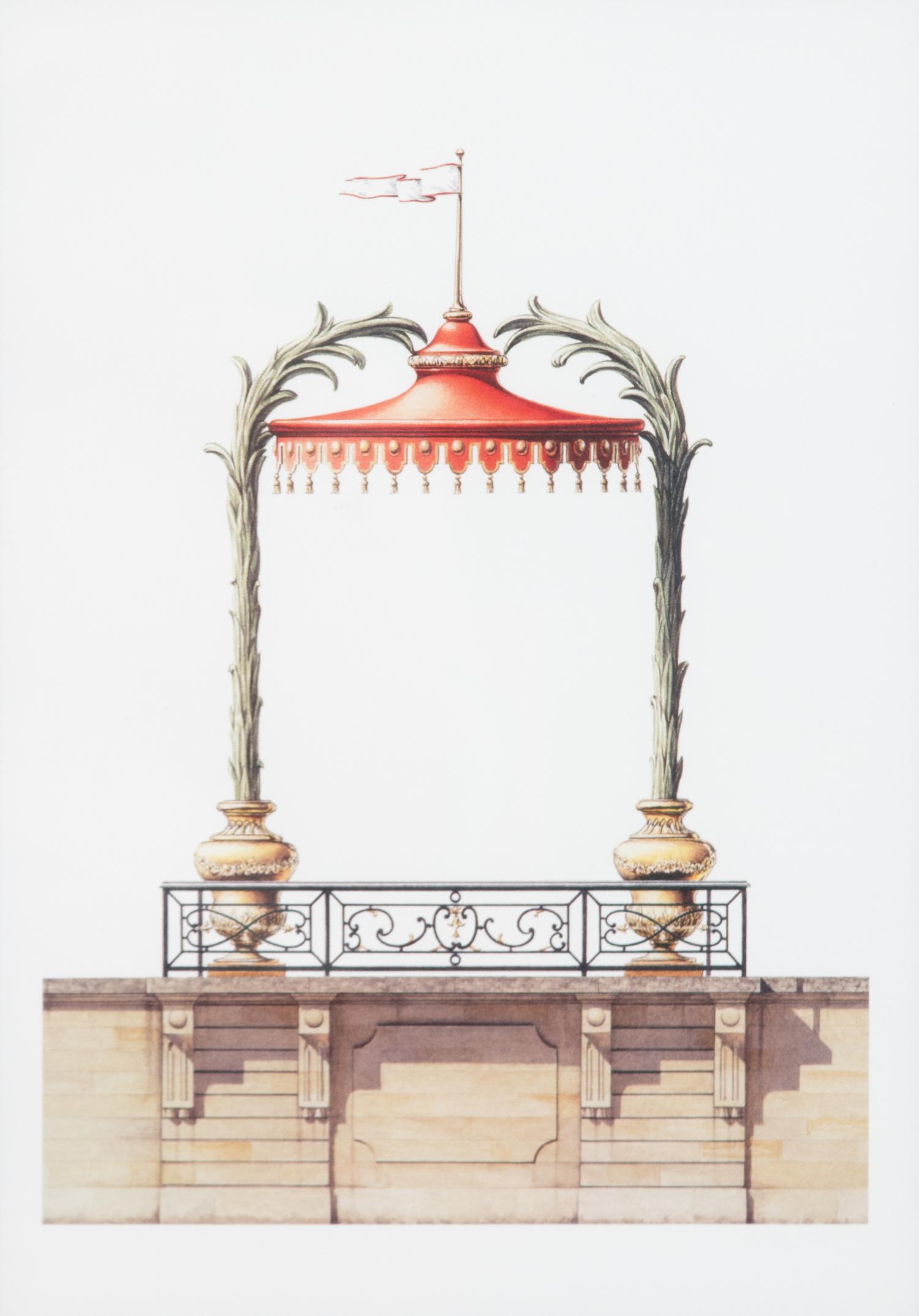 A Group of Gilt Framed Color Reproductions of Dams & Zega's Watercolors Chinoiseries Framed 17 1/2 x 13 5/8 inches. — 20TH CENTURY