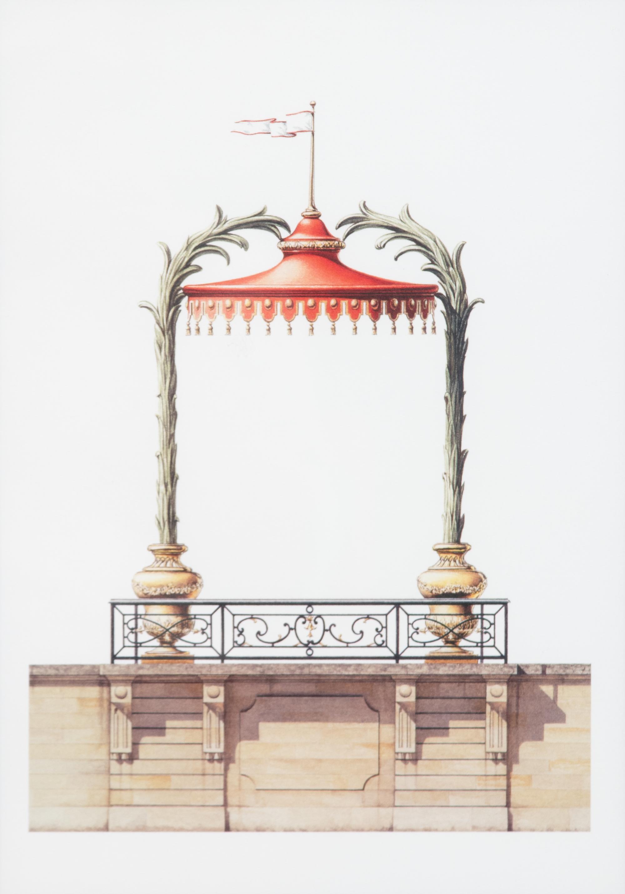 A Group of Gilt Framed Color Reproductions of Dams & Zega's Watercolors Chinoiseries Framed 17 1/2 x 13 5/8 inches. — 20TH CENTURY