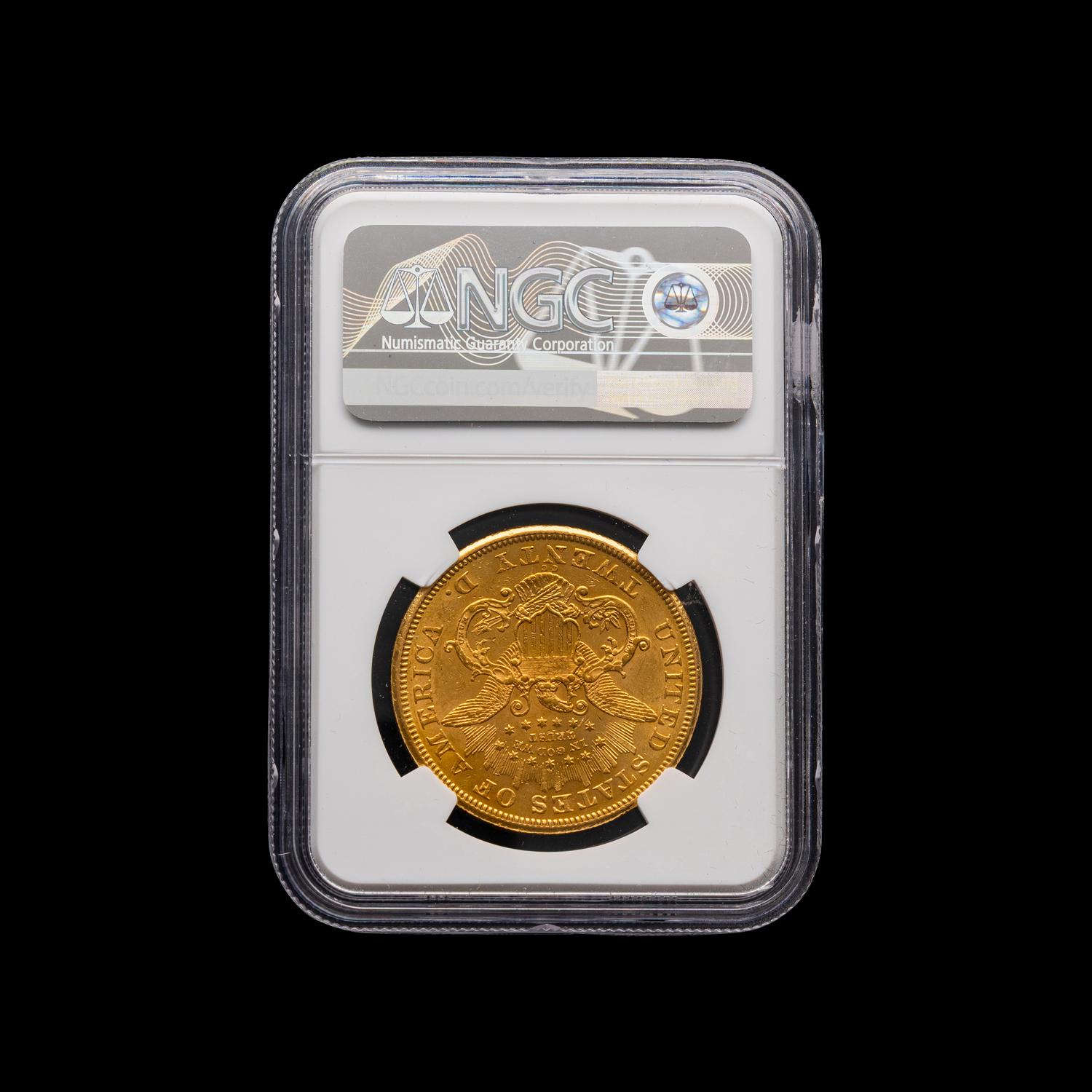 An 1872-CC Liberty Head $20 Gold Coin [NGC AU58]