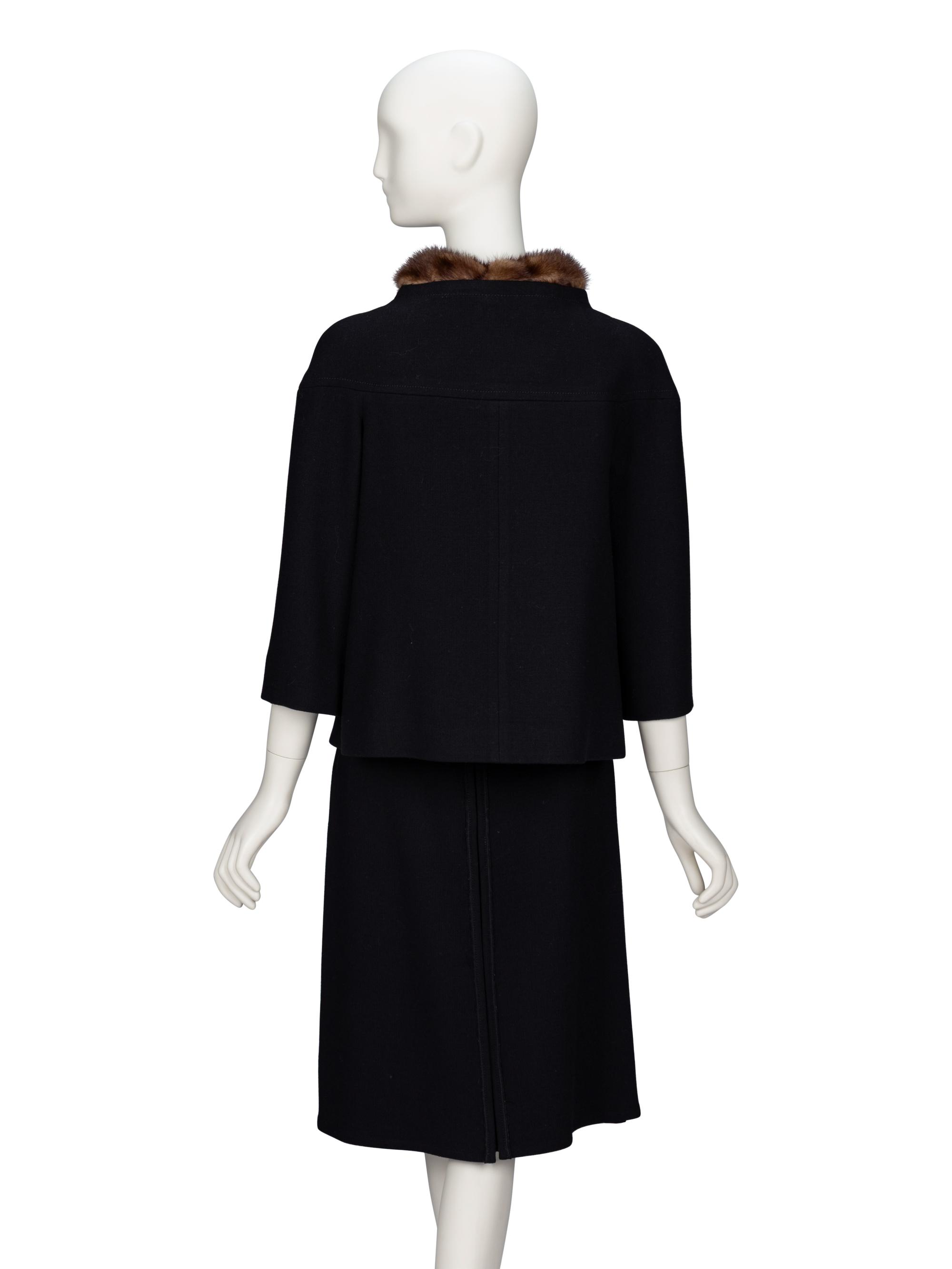 Prada, Mink-Collar Skirt Suit
