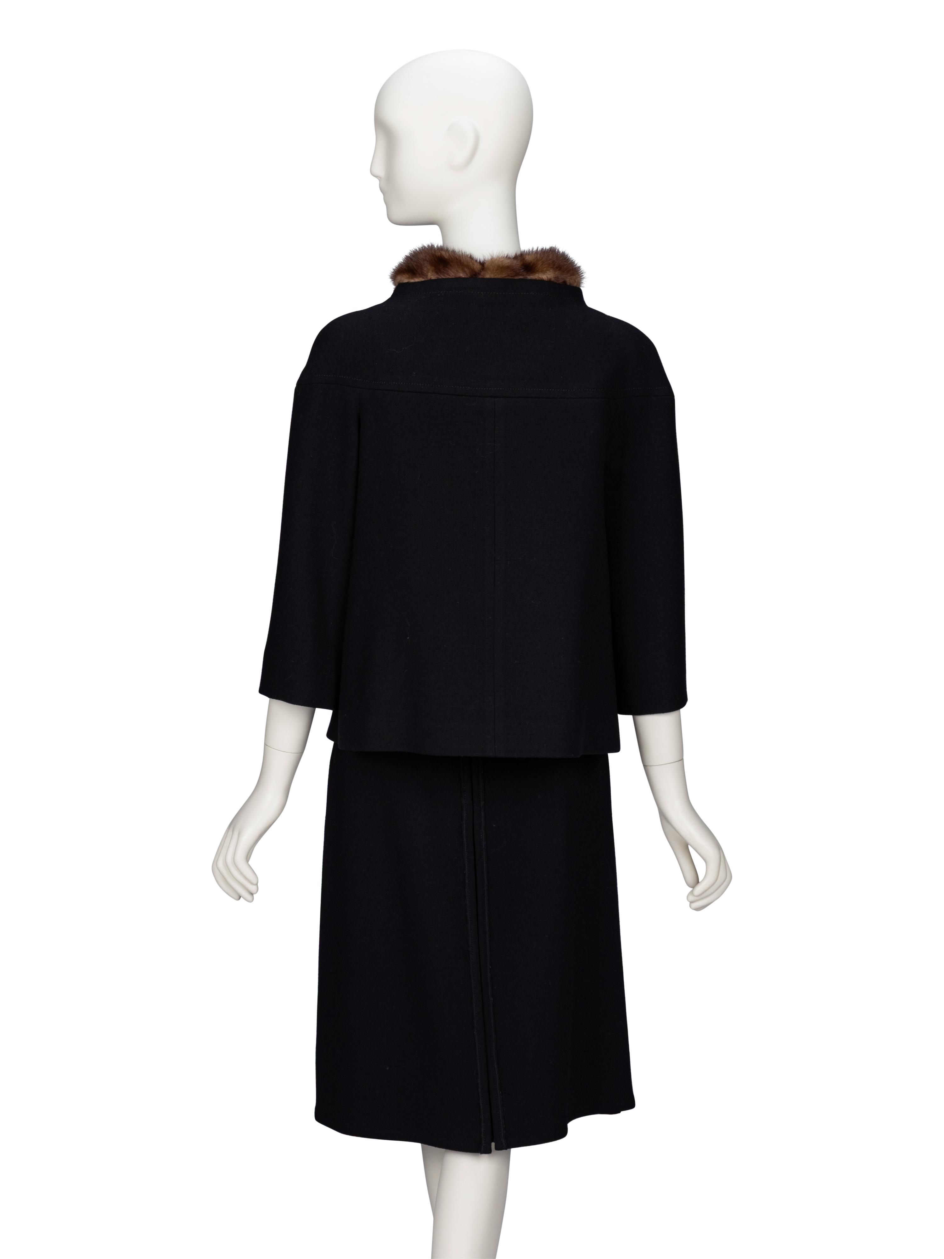 Prada, Mink-Collar Skirt Suit