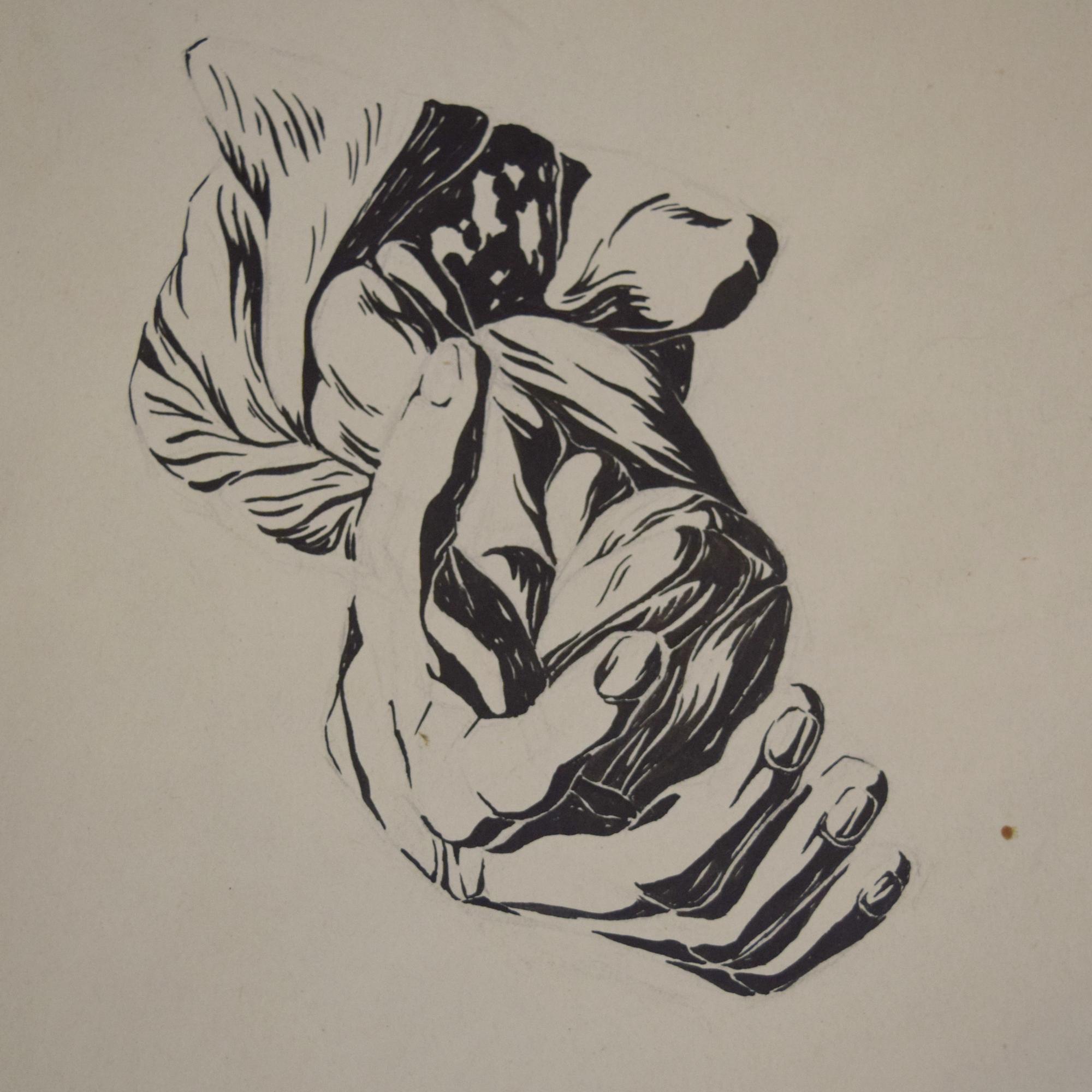 An Anatomy Drawing 19.5" W x .75" D x 25.5" H — Germany, 20th Century