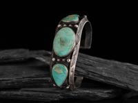 Navajo Silver and Turquoise Cuff Bracelet