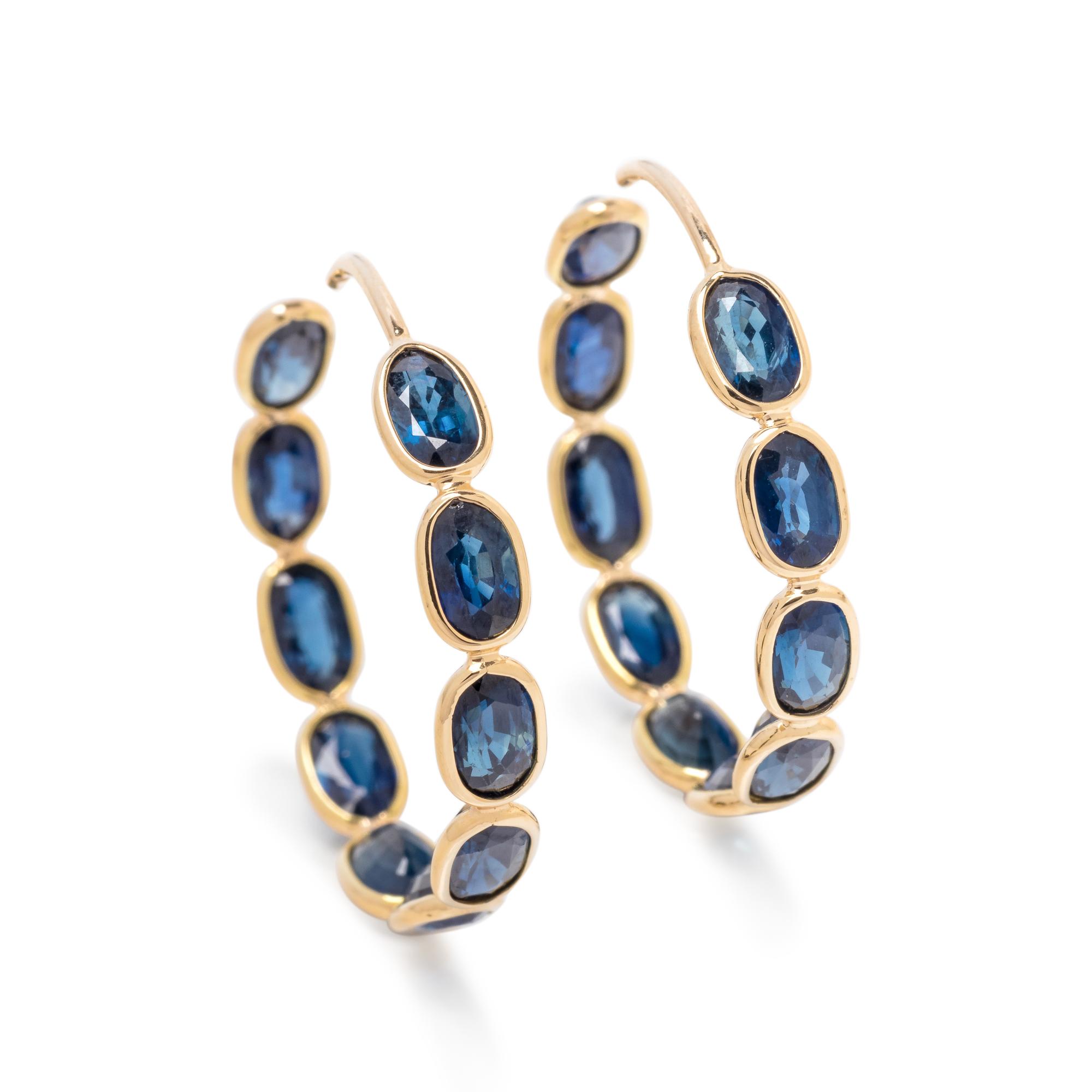 SAPPHIRE HOOP EARRINGS