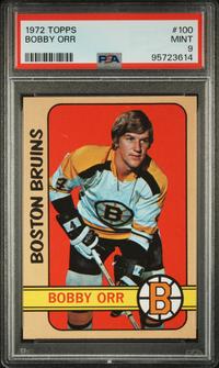 A 1972 Topps Bobby Orr Hockey Card No. 100 (PSA 9 MINT)