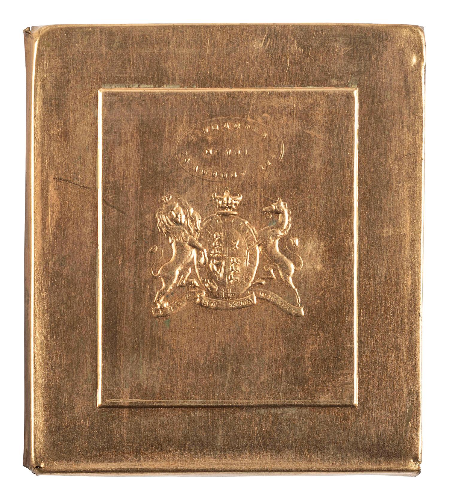 [EARLY PHOTOGRAPHY]. Ninth plate likely British daguerreotype of a gentleman in a Thomas Wharton patented pan. [London]: [Richard Beard], ca 1841-43.