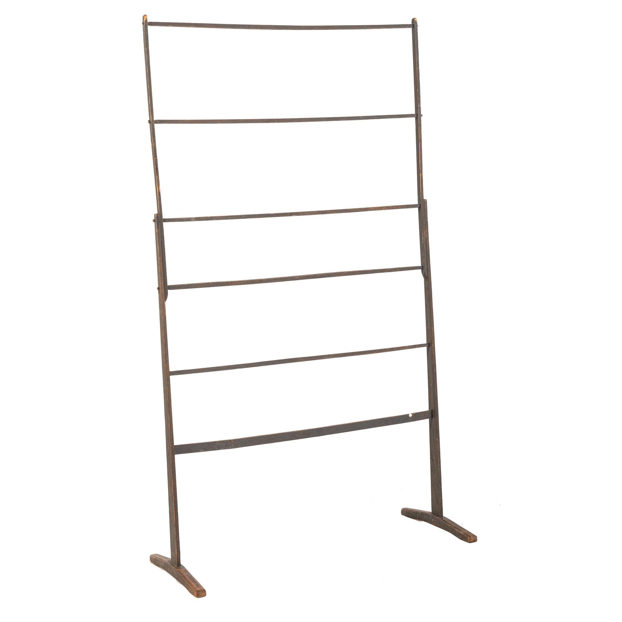 A Federal Black Painted Six-Tier Drying Rack