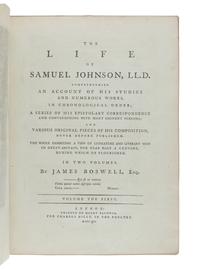 BOSWELL, James (1740-1795). The Life of Samuel Johnson. London: Henry Baldwin for Charles Dilly, 1791. [ With :] The Principal Corrections and Additions to the First Edition of Mr. Boswell's Life of Dr. Johnson. London: 1793.