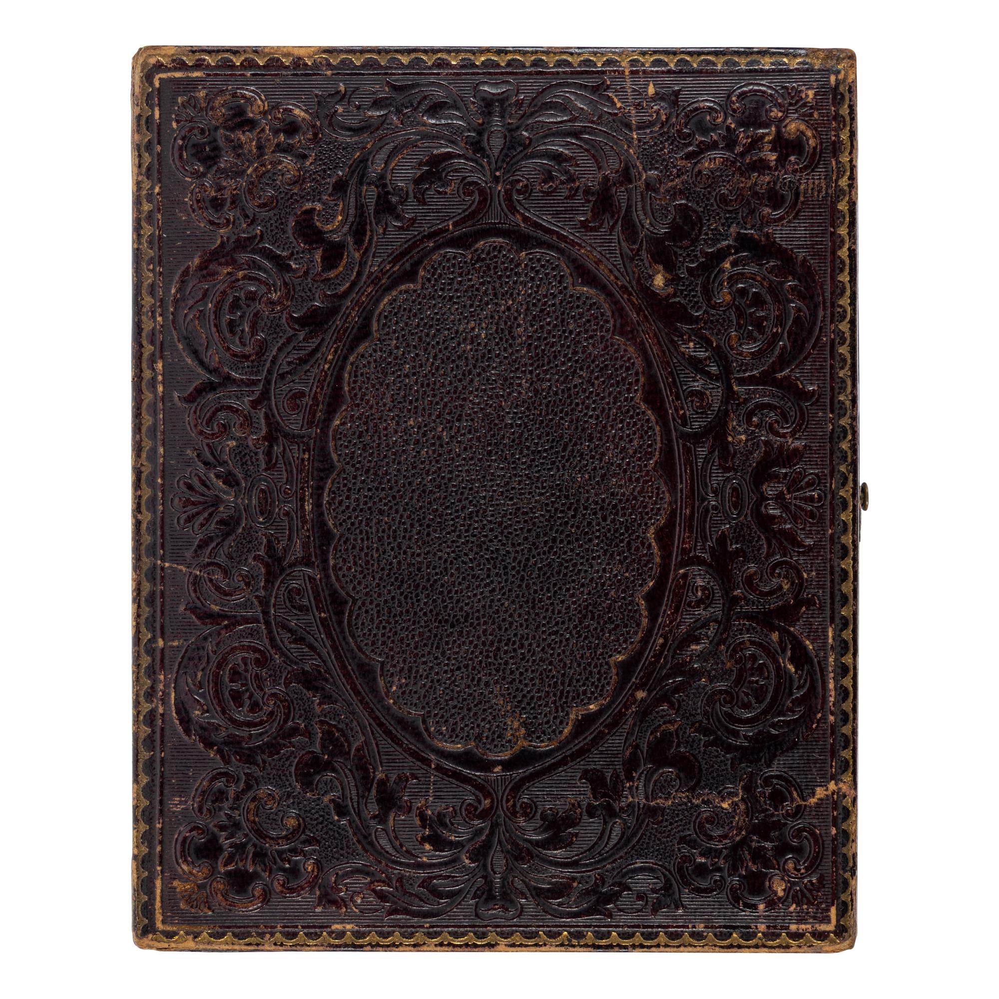 [Early Photography] Half plate daguerreotype of a couple posed with their dog