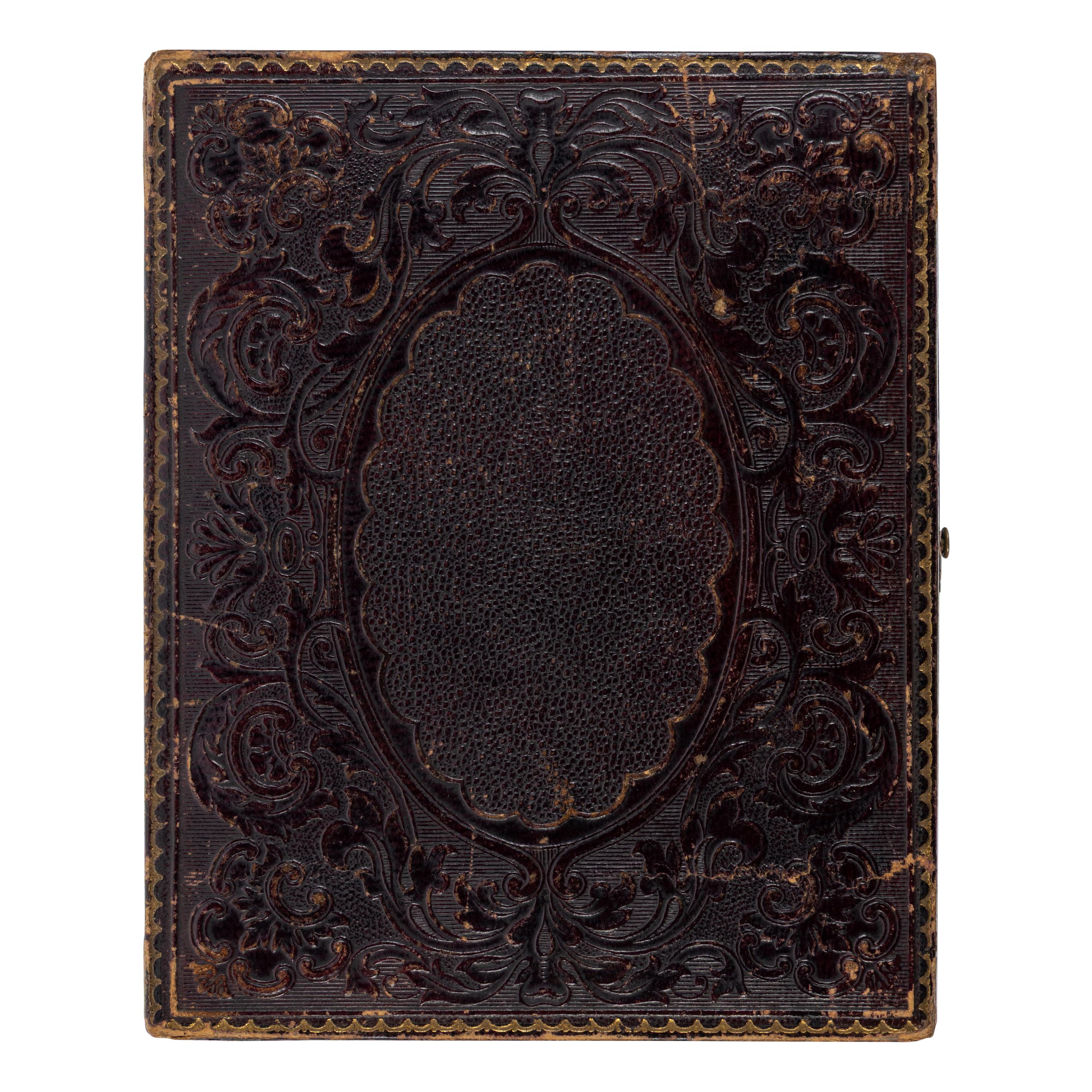 [Early Photography] Half plate daguerreotype of a couple posed with their dog