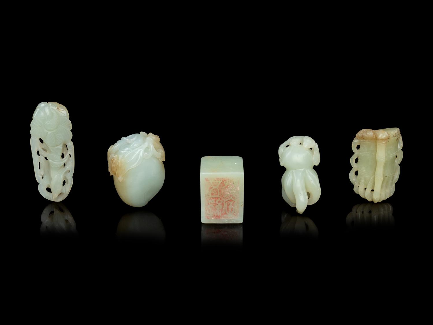 Five Chinese Celadon Jade Articles