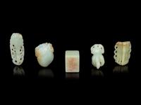 Five Chinese Celadon Jade Articles
