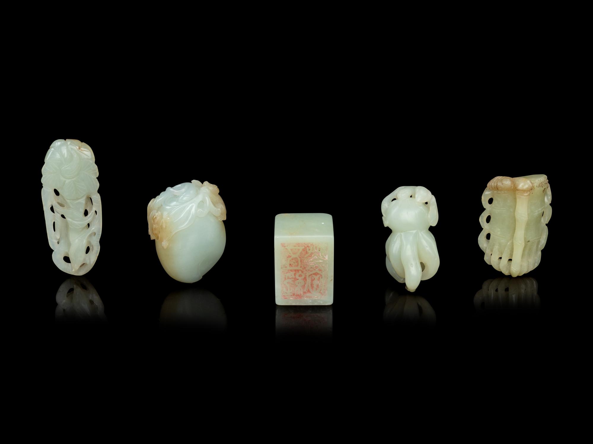 Five Chinese Celadon Jade Articles