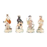 A Set of Four Chelsea Porcelain Figures Allegorical of the Continents