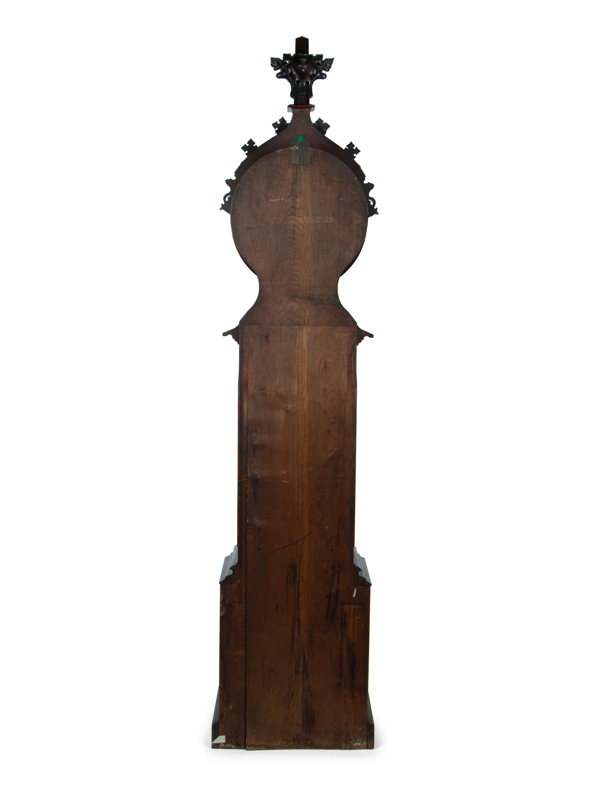A Gothic Revival Carved Mahogany Tall Case No. 24 Astronomical Regulator