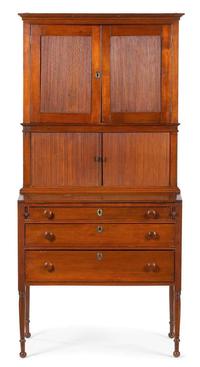 Federal tambour secretary new england, early 19th century